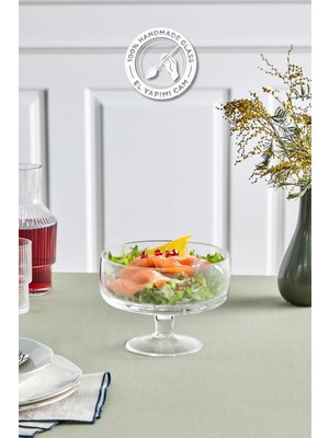 PremiumPort Şık ve Büyük Boy Cam Salata ve Sunum Kasesi, Modern Tasarım, Dayanıklı