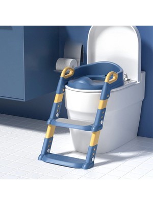 Moresun Buğz Mavi Merdivenli Çocuk Klozet Tuvalet Eğitimi Aparatı