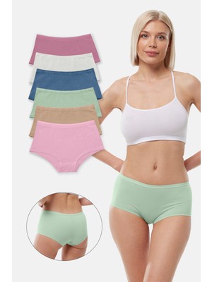 Malabadi Kadın Soft Renkli 6 Lı Paket Geniş Kenarlı Iz Yapmayan Modal Külot 1906