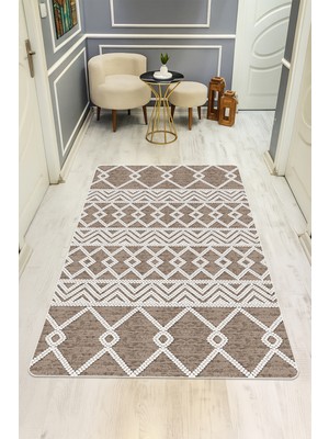 Dolce Mariee Etnik Desenli Dijital Baskı Kaymaz Taban Halı H0815