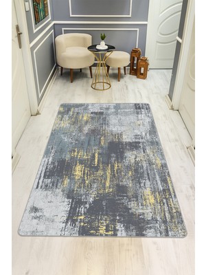 Dolce Mariee Eskitme Desenli Dijital Baskı Kaymaz Taban Halı H0083