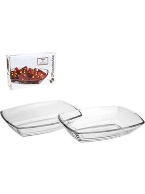PremiumPort Şık ve Modern Cam Servis Tabağı Seti, 2 Adet, Zarif Tasarım