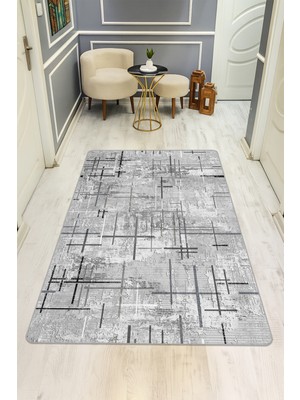 Dolce Mariee Eskitme Desenli Dijital Baskı Kaymaz Taban Halı H0065