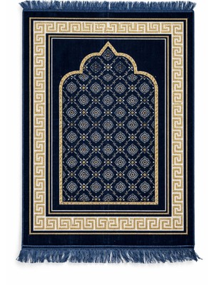 Manolyaşal İslamic Hijab Kadife Seccade 110X70 cm – Yumuşak Dokulu, Dodya Iplik Işlemeli