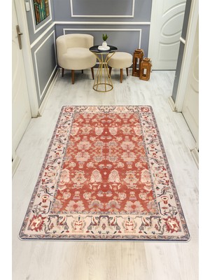 Dolce Mariee Klasik Desenli Dijital Baskı Kaymaz Taban Halı H0092