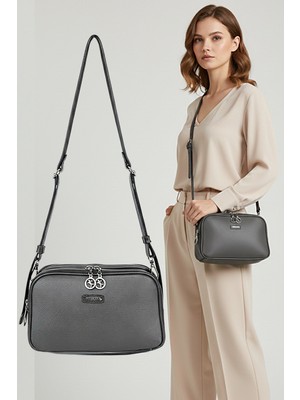 Nas Bag Kadın Siyah Yeni Sezon Omuz Çantası Çok Bölmeli Çapraz Askılı Çanta
