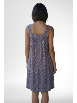 Markalinda Desenli Askılı Kadın Elbise 2201