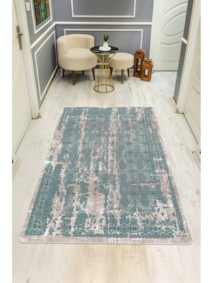 Dolce Mariee Eskitme Desenli Dijital Baskı Kaymaz Taban Halı H0070