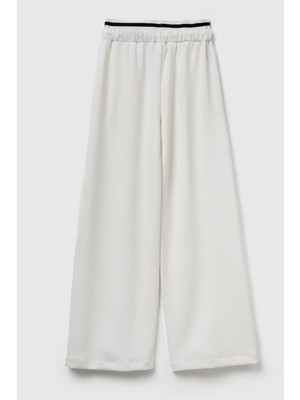 United Colors Of Benetton Ekru Kadın / Kız Kdn_modal Karışımlı Cepli Beli Bağcıklı Geniş Paça Eşofman Altı Model Kodu: ( 3QAFDF01D0R2)