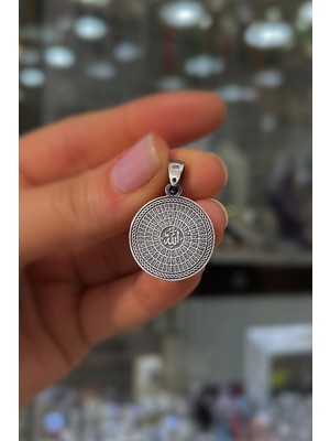 Erer Gümüş Gümüş Esmaül Hüsna Yazılı Dualı Kolye Ucu