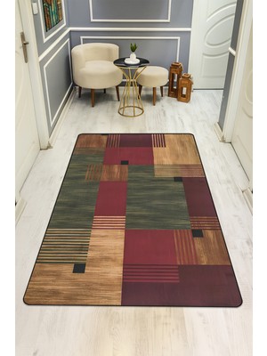 Dolce Mariee Etnik Desenli Dijital Baskı Kaymaz Taban Halı H0286