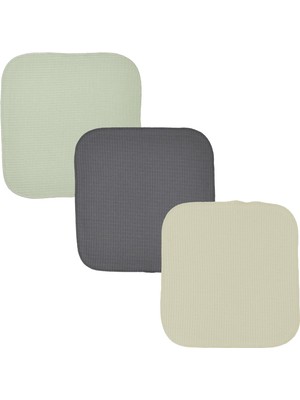 Organickid Aurora Antrasit/adaçayı/gri Çok Amaçlı Bez 3'lü Set