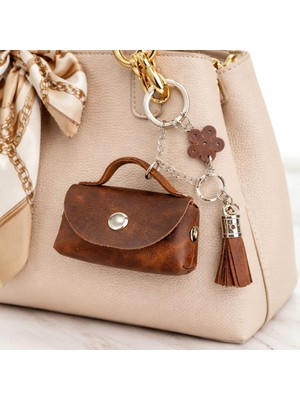 İpekbazaar Hakiki Deri Mini Aksesuar Çanta – Çanta Yanı Takılabilir Anahtarlık & Çanta Süsü