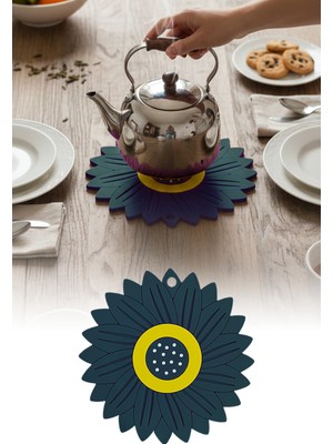 Omilife Ayçiçeği Model Kaymaz Silikon Nihale – Tencere, Tava, Çaydanlık ve Servis Altlığı 18,5 x 18,5 cm