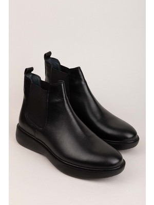 Gondol Erkek Hakiki Deri Günlük Bot SRC.704 - Siyah Cilt - 41 Siyah Cilt