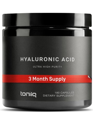 Toniiq Hyaluronic Acid Supplements – Lab Tested 95% Ultra High Purity – Fermented And Bioavailable 180 Caps