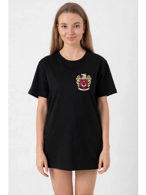 Pileli Store Pilelistore- Türk Arma Baskı T-Shirt - Siyah