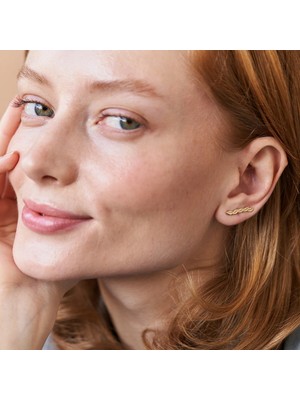 Aja Nora Tek Altın Küpe