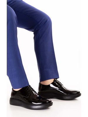 Gondol Erkek Hakiki Deri Damatlık ve Takım Elbise Ayakkabısı Hafif Rahat ADD.3005 - Siyah Rugan - 41 Siyah Rugan