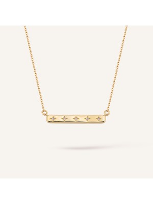 Aja Five Star Yıldız Figürlü Çok Taşlı Altın Kolye