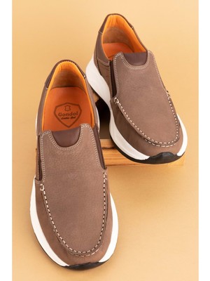 Gondol Içi Dışı Hakiki Deri Günlük Rahat Hafif Ayakkabı SRC.609 - Vizon Nubuk - 42 Vizon Nubuk