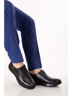 Gondol Erkek Hakiki Deri Damatlık ve Takım Elbise Ayakkabısı Hafif Rahat ADD.3018 - Siyah - 44 Siyah