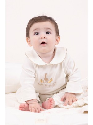 Little Gusto Sophie la girafe Organik Pamuk Bebe Yakalı Tulum