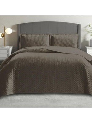 Altınpamuk Süet Başak Çift Kişilik Yatak Örtüsü 260X240 Vizon