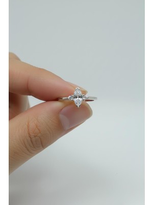 By Barun Ayarlanabilir Baget Yüzük 925 Ayar Gümüş Zarif Kadın Yüzük