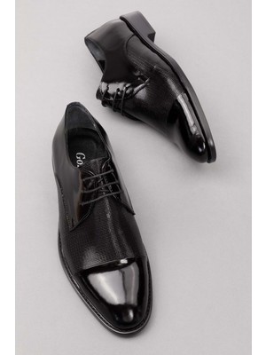 Gondol Erkek Hakiki Deri Klasik Damat Ayakkabı Pş.75 - Siyah Rugan - 42 Siyah Rugan