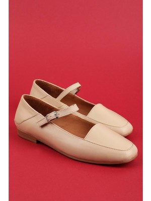 Gondol Hakiki Deri Günlük Kibar Babet Ayakkabı ERP.26562 - Bej - 36 Bej