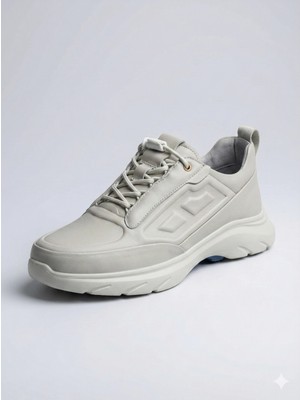 Marcomen Erkek Deri Akıllı Taban Snekars Ayakkabı- Bej