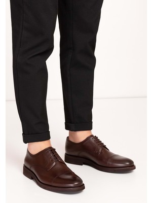 Gondol Erkek Hakiki Deri Hafif Taban Klasik Ayakkabı NY.450 - Kahverengi - 40 Kahverengi