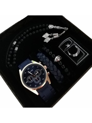 Spectrum Erkek Kombin Saat Seti Çakmak Tesbih Bileklik Sevgiliye Hediye Doğum Günü Hediyesi Babalar Günü