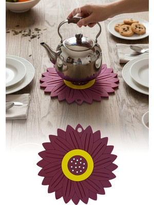 Omilife Ayçiçeği Model Kaymaz Silikon Nihale – Tencere, Tava, Çaydanlık ve Servis Altlığı 18,5 x 18,5 cm