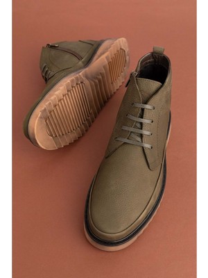 Gondol Erkek Hakiki Deri Günlük Bot SRC.341 - Haki Nubuk - 45 Haki Nubuk