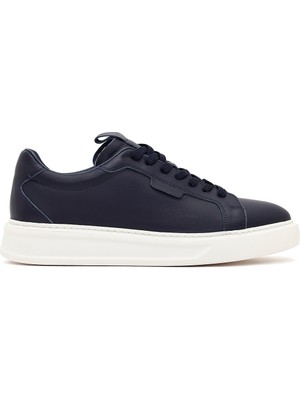 Derimod Erkek Lacivert Bağcıklı Kalın Tabanlı Deri Sneaker 26SFD610418