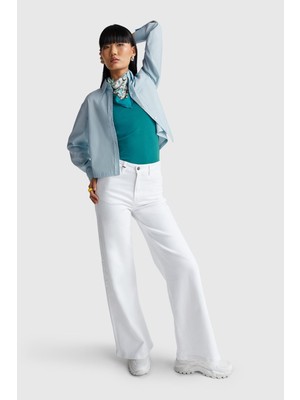 United Colors Of Benetton Açık Mavi Kadın / Kız Kdn_pamuk Karışımlı Streç Poplin Gömlek Model Kodu: ( 54KXDQ0CCAÇIK Mavi)