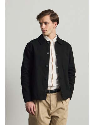 Danger Erkek Relaxed Pamuklu Ceket Siyah