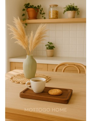 PremiumPort Dikdörtgen Ahşap Sunum ve Yağdanlık Altlığı, Şık ve Fonksiyonel Tasarım