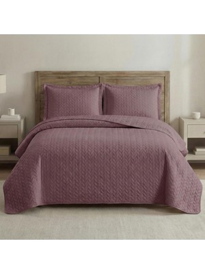 Altınpamuk Süet Başak Çift Kişilik Yatak Örtüsü 260X240 Gül Kurusu