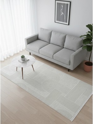 Yağmurser Lüx Yumuşak Dokulu Kaymaz Taban Halı Yolluk 3063 Krem