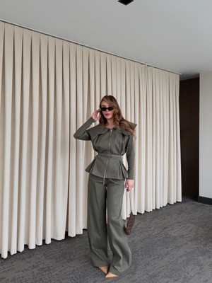 Laluvia Haki Tasarım Denim Takım - 8002