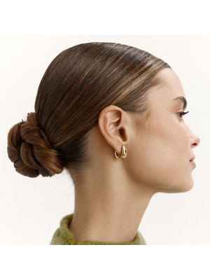 Aja Mist Halka Altın Küpe