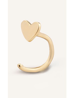 Aja Ismara Kalp Figürlü Tek Altın Küpe