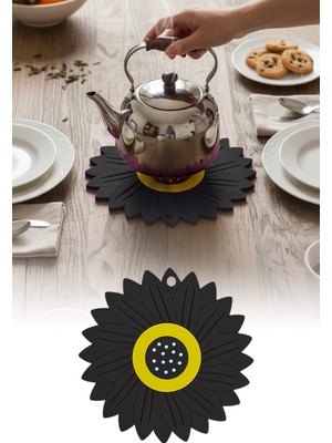 Omilife Ayçiçeği Model Kaymaz Silikon Nihale – Tencere, Tava, Çaydanlık ve Servis Altlığı 18,5 x 18,5 cm