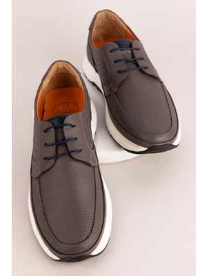 Gondol Içi Dışı Hakiki Deri Günlük Rahat Hafif Ayakkabı SRC.455 - Gri - 43 Gri