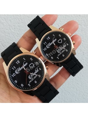 Spectrum Sevgiliye Doğum Günü Hediyesi Çift Saat Kombini Isim Baskılı Kişiye Özel Saat Erkek Kadın Kol Saati Sevgili Saatleri