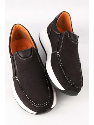 Gondol Içi Dışı Hakiki Deri Günlük Rahat Hafif Ayakkabı SRC.609 - Siyah Nubuk - 40 Siyah Nubuk
