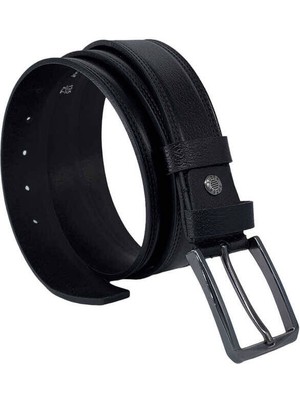 Siyah Hakiki Deri 3.5 Cm.lik Tokalı Klasik Erkek Kemer - XD-300-28-ST
